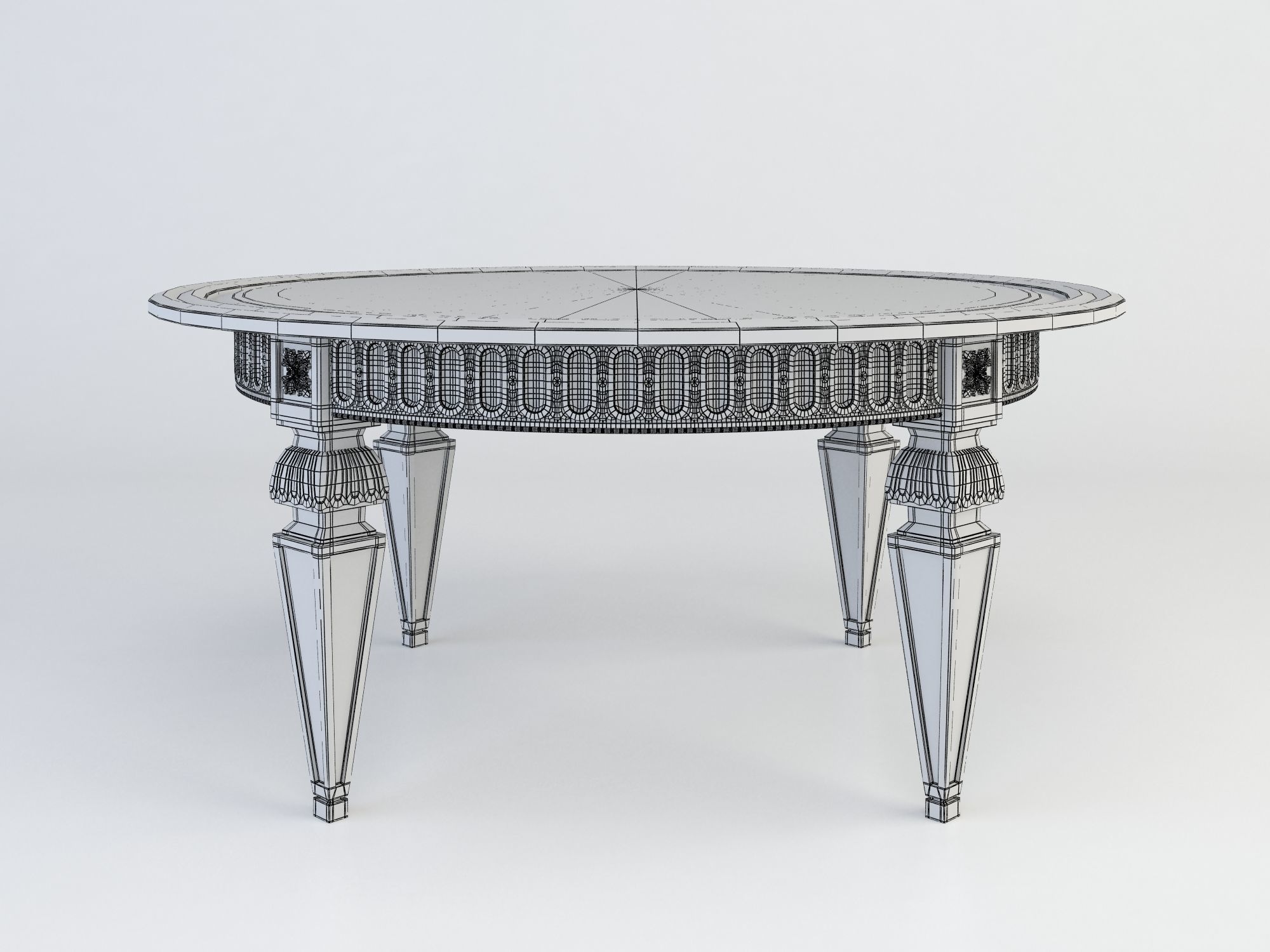 Circular Coffee Table 3D model_12