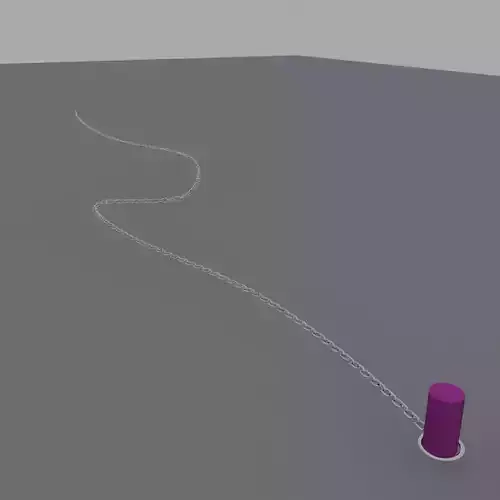Chain with spline deform for ship ankor or whip 3D model