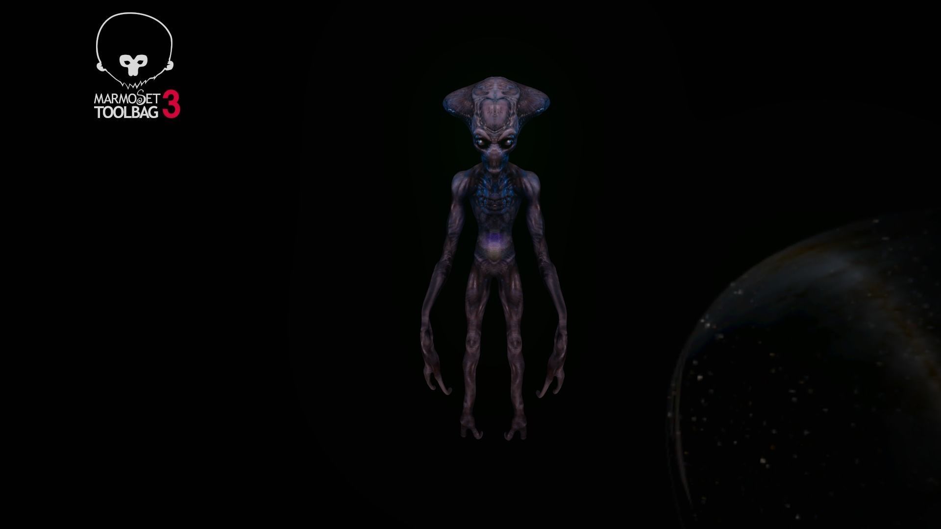 Alien - Independence Day - Harvester -  Low-poly 3D model_2