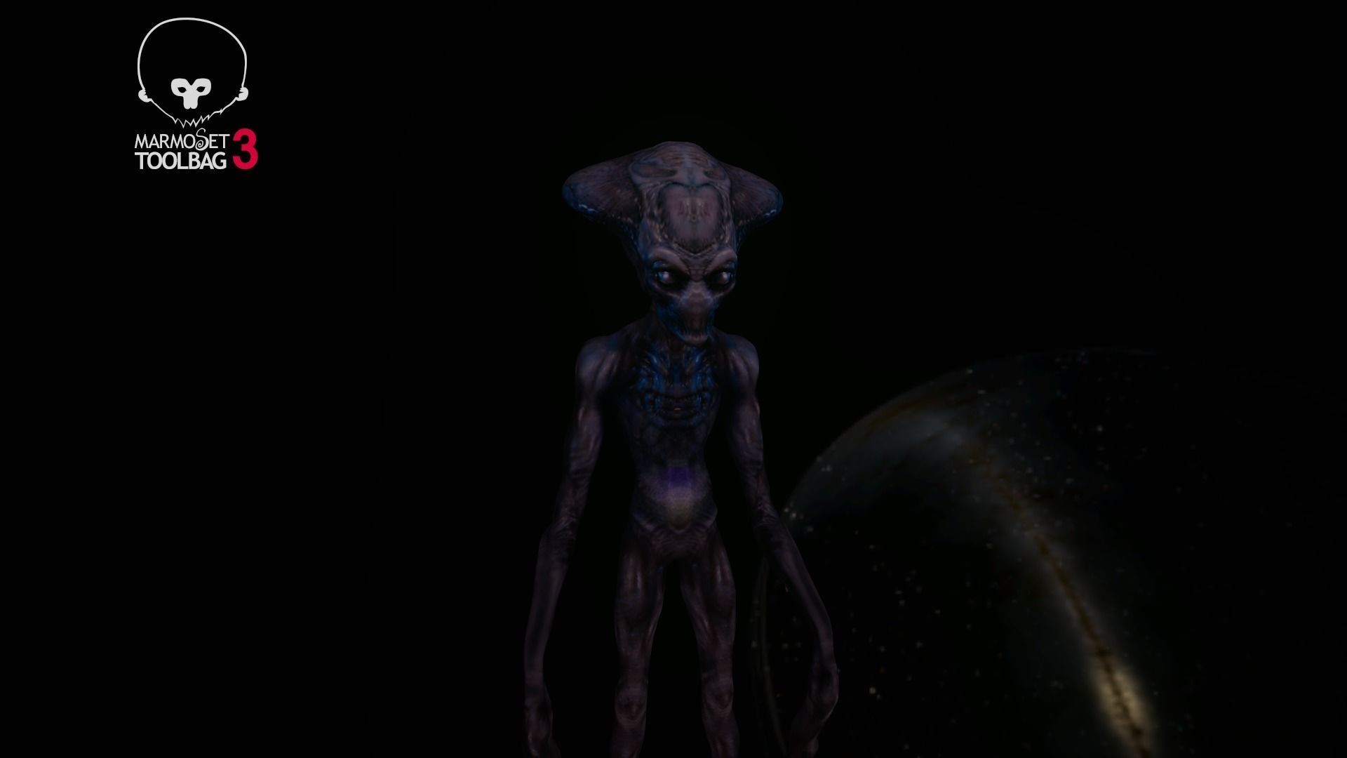 Alien - Independence Day - Harvester -  Low-poly 3D model_4