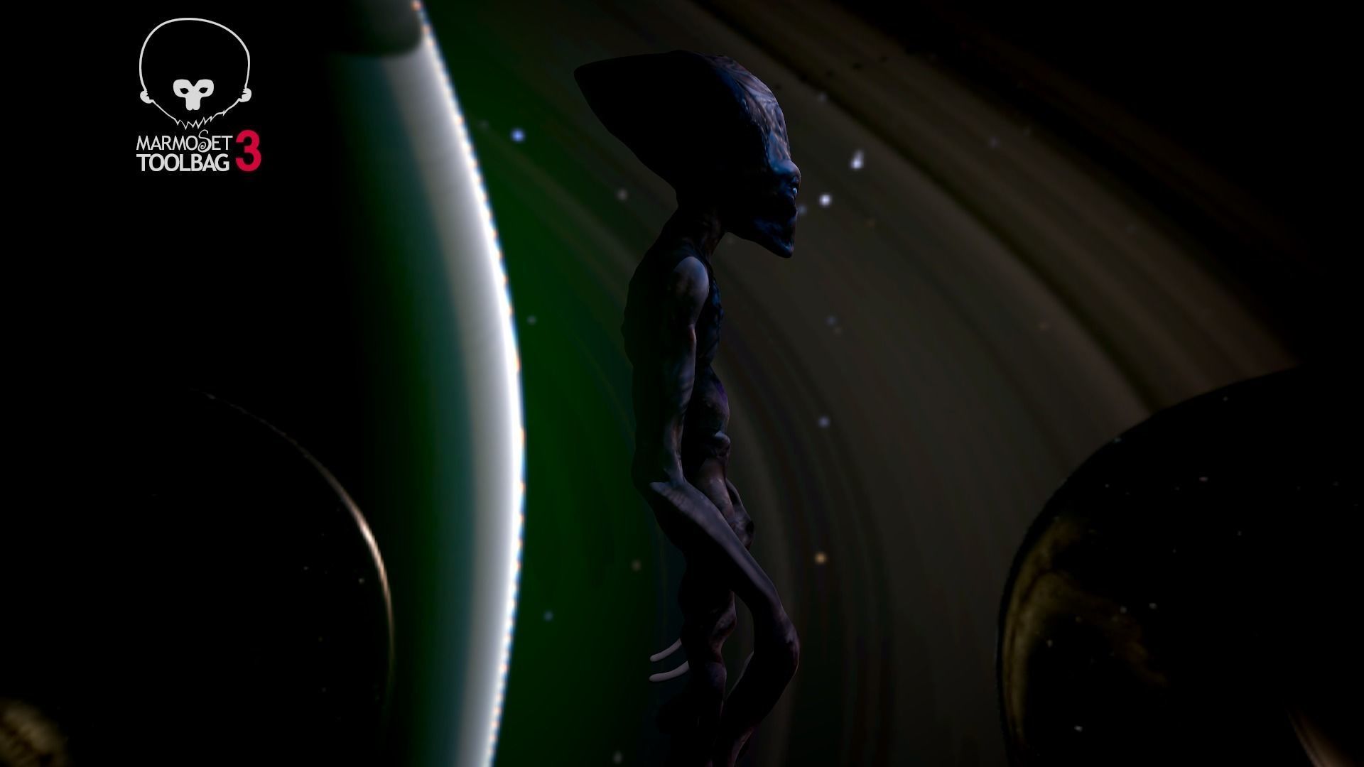 Alien - Independence Day - Harvester -  Low-poly 3D model_6