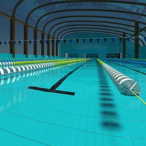 Official size swimming pool w Refraction Satisfaction Material 3D model