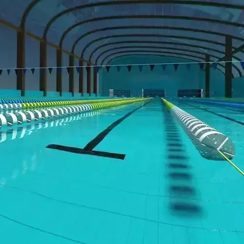 Official size swimming pool w Refraction Satisfaction Material 3D model