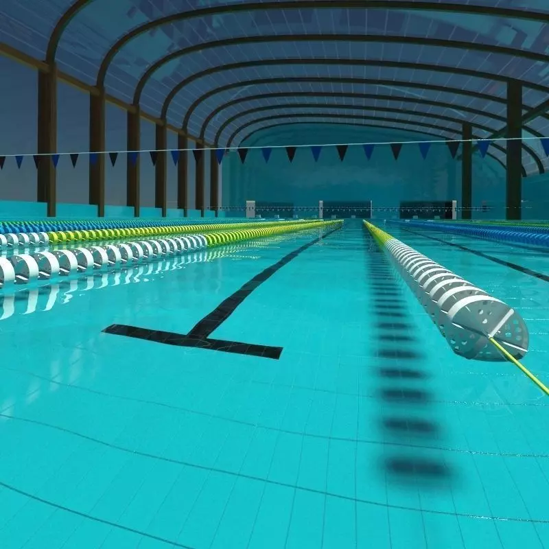 Official size swimming pool w Refraction Satisfaction Material 3D model_0