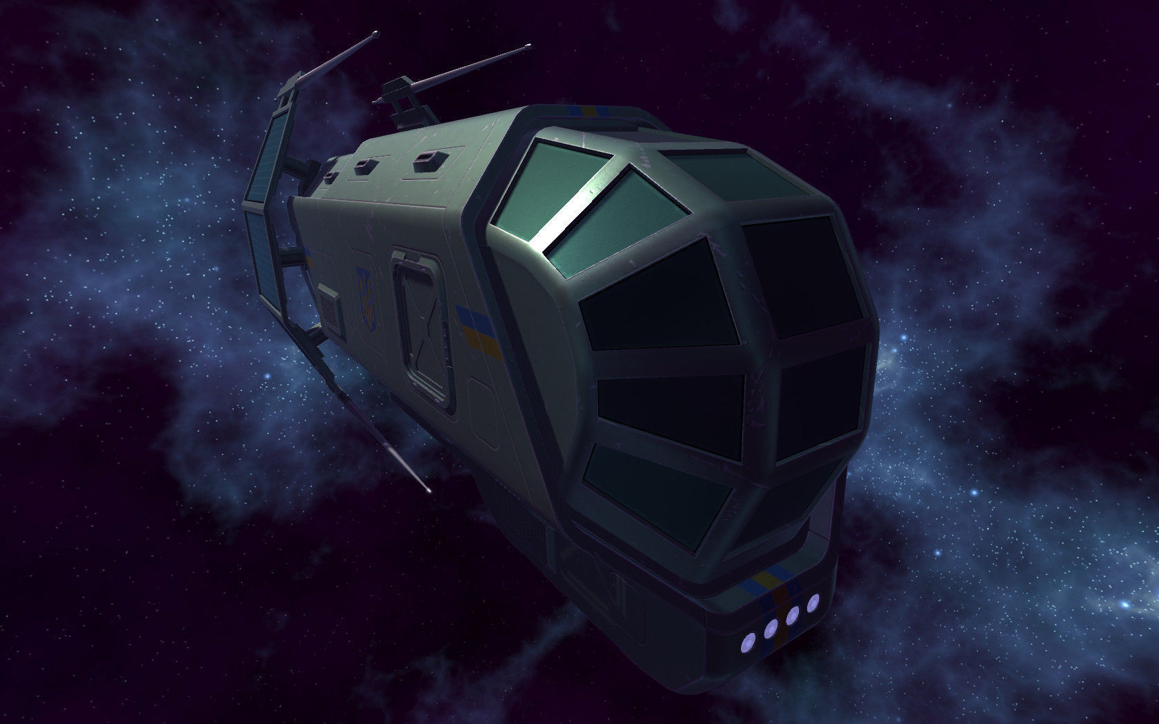 Spaceship Patriot Type 2 Green Low-poly 3D model_3