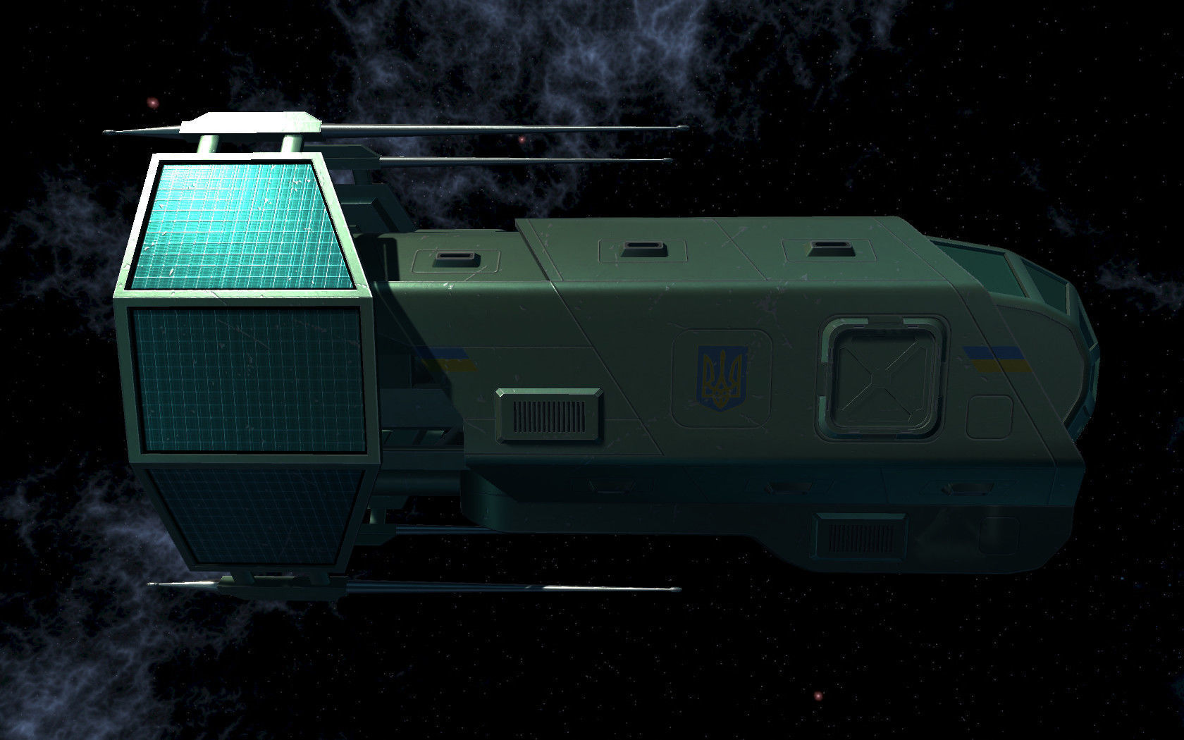 Spaceship Patriot Type 2 Green Low-poly 3D model_5