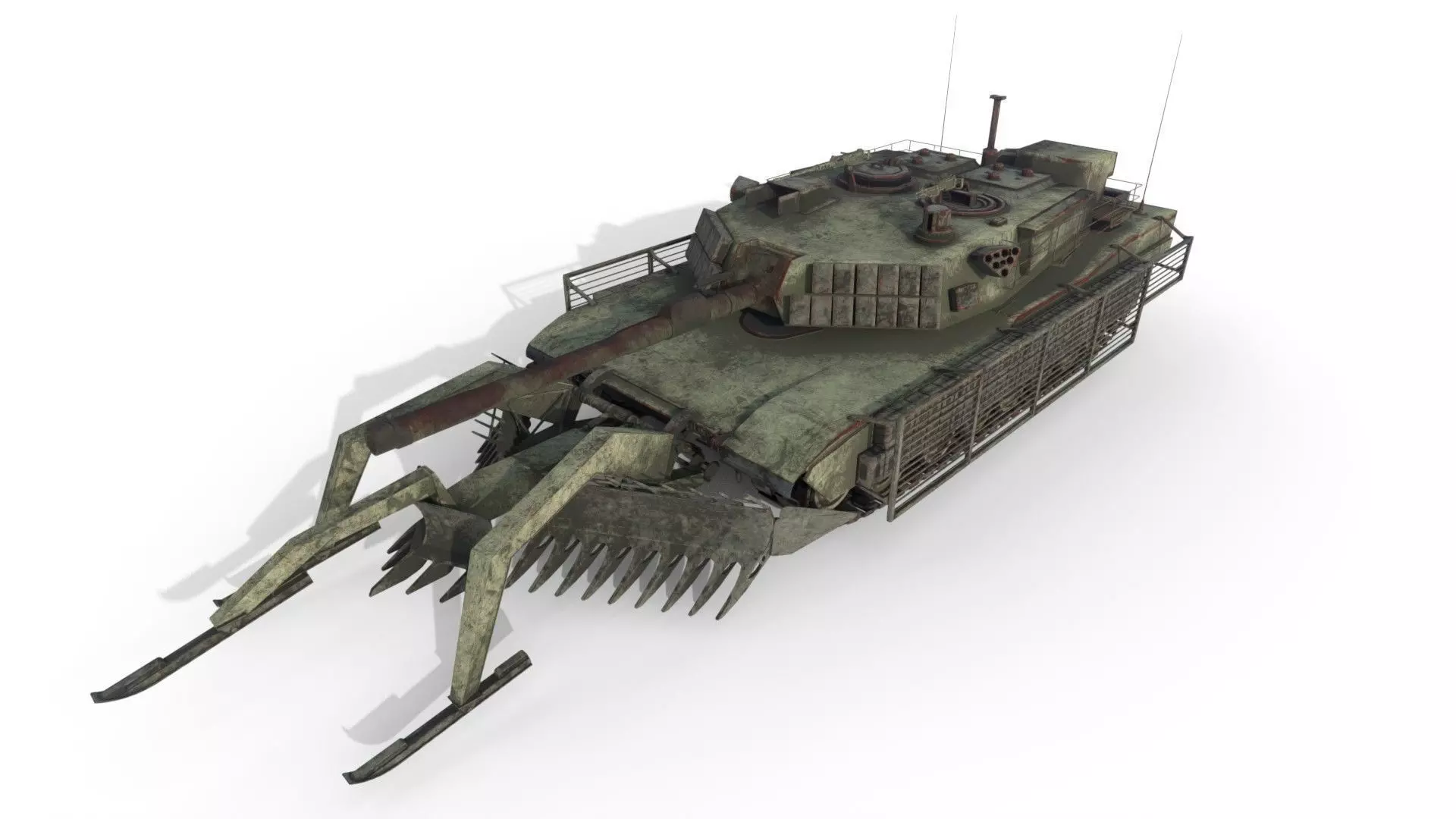 Tank Abrams MinePlow Extra Defense Desert USA Low-poly 3D model