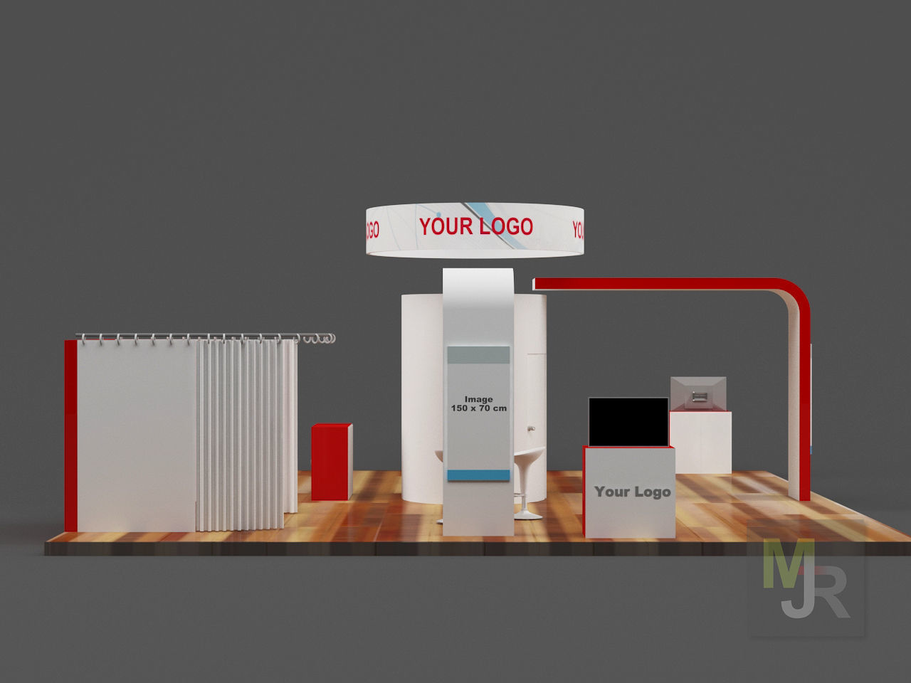 Stand3 trade show booth 3D model_2