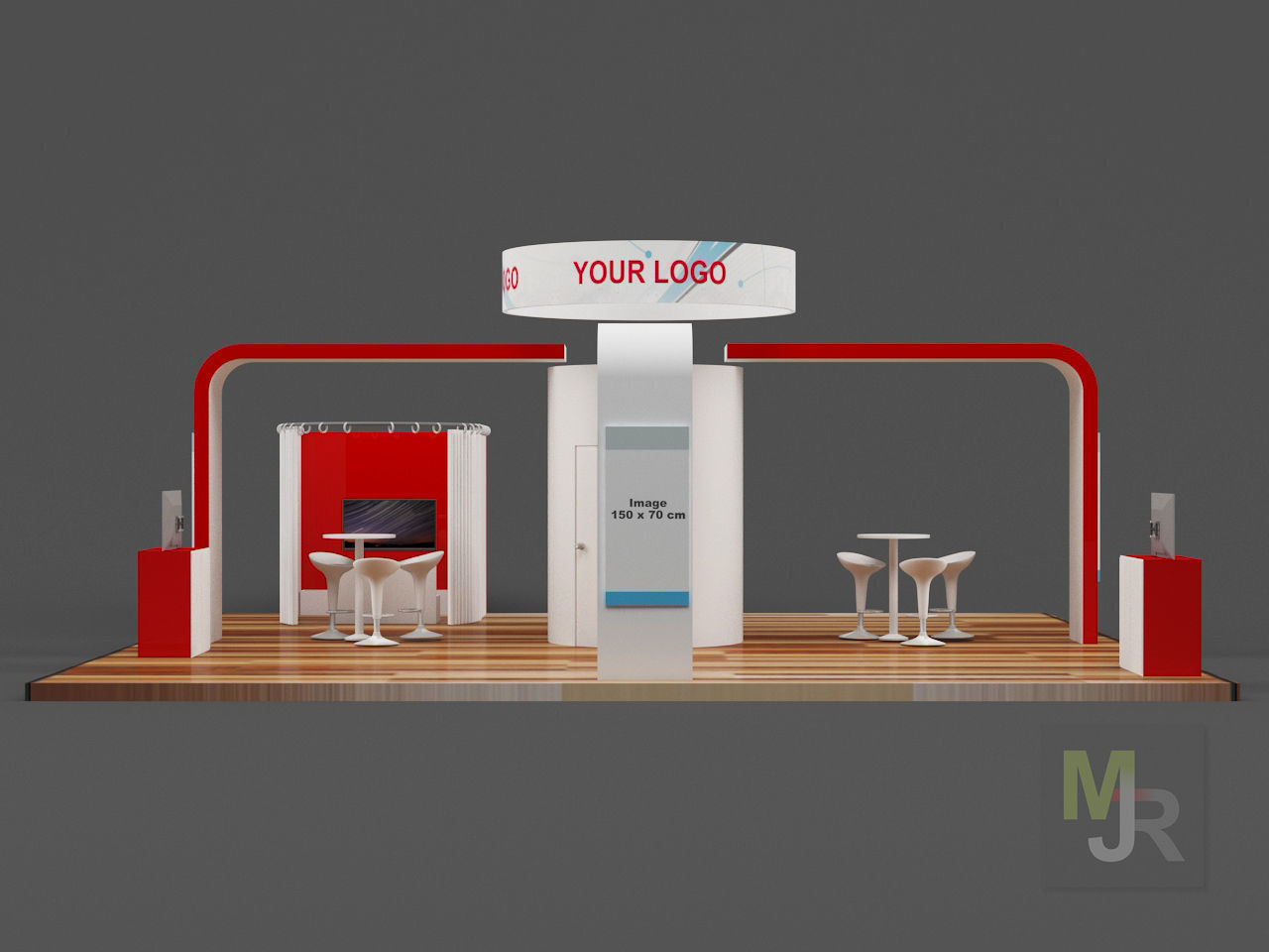 Stand3 trade show booth 3D model_1