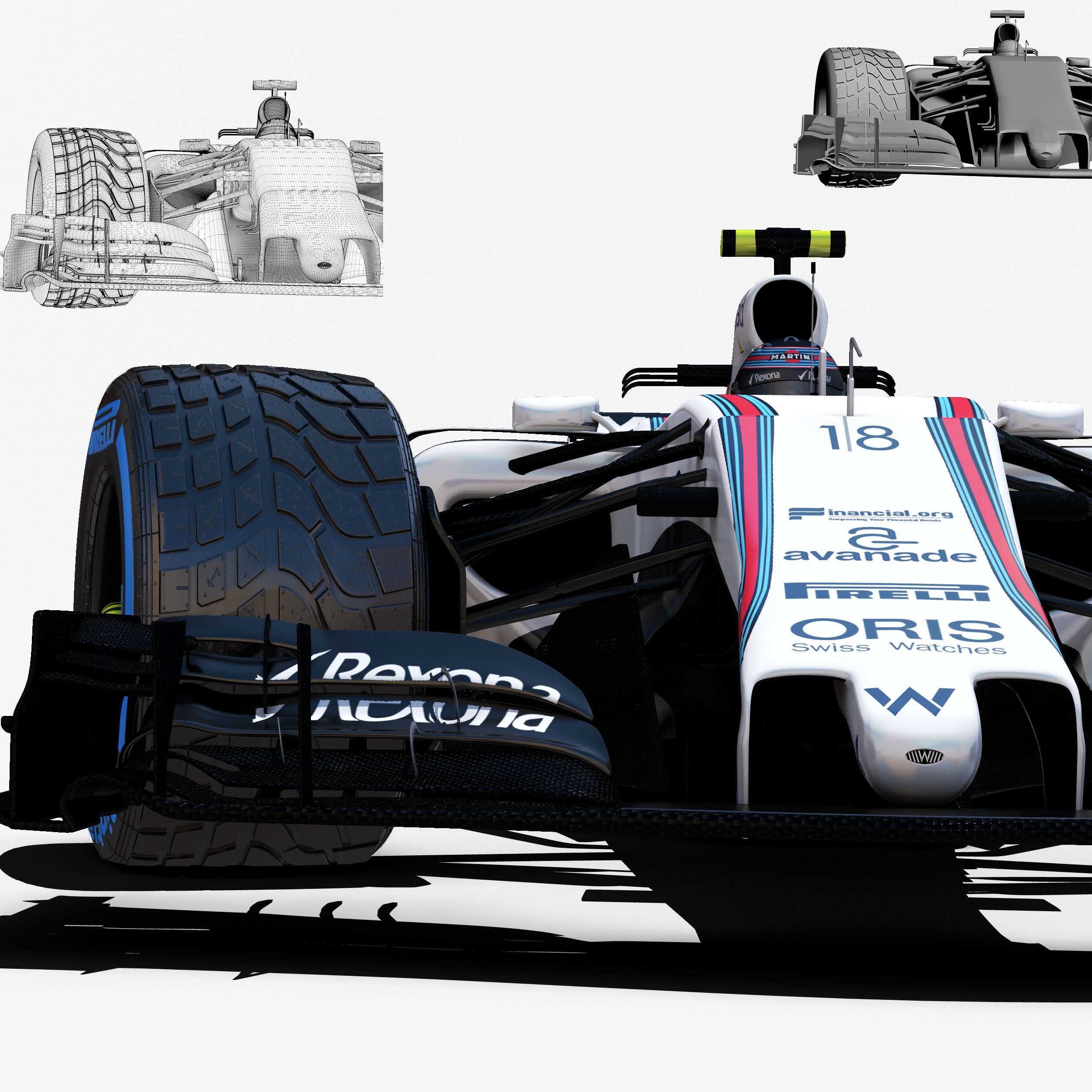 Williams FW40 Low-poly 3D model_6
