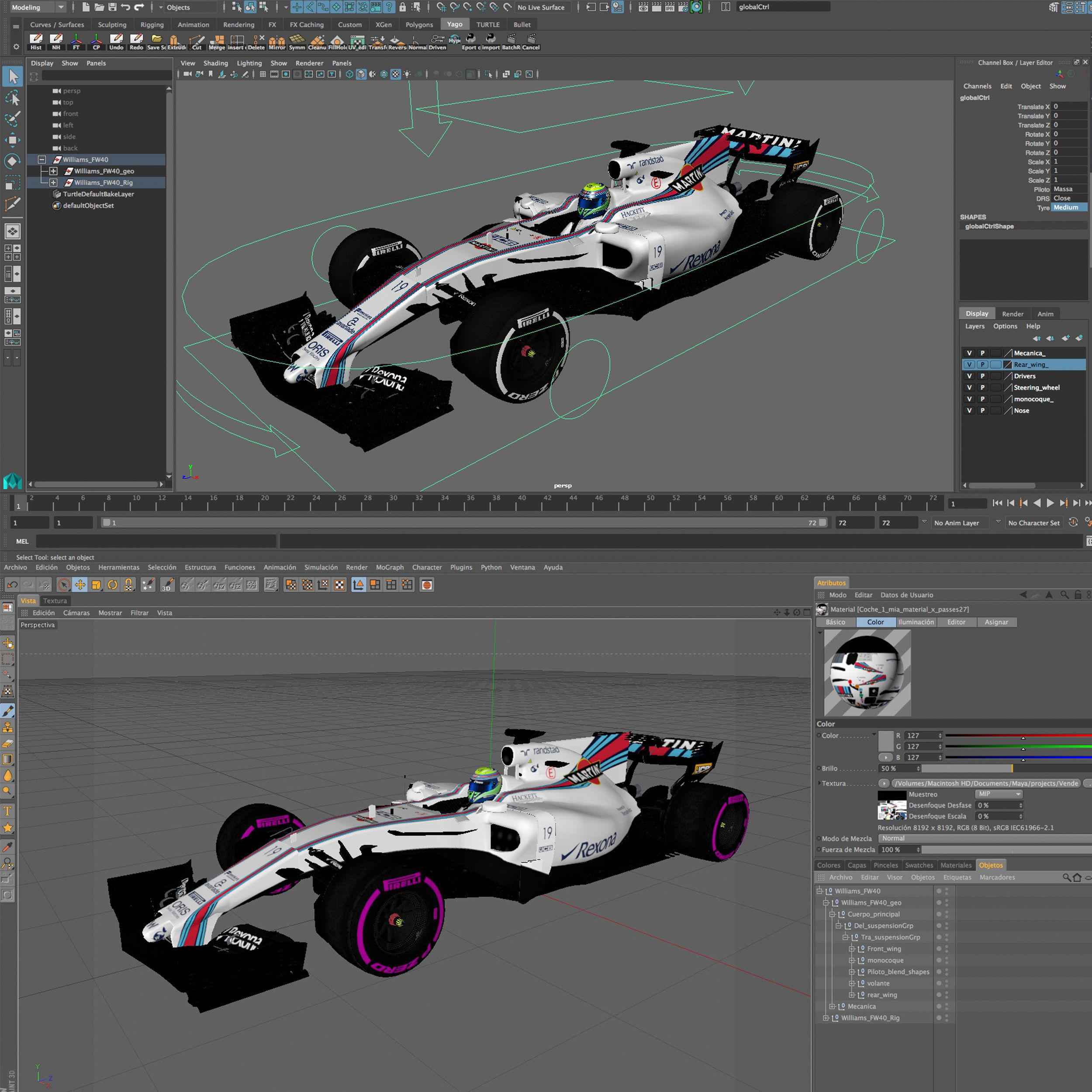 Williams FW40 Low-poly 3D model_12