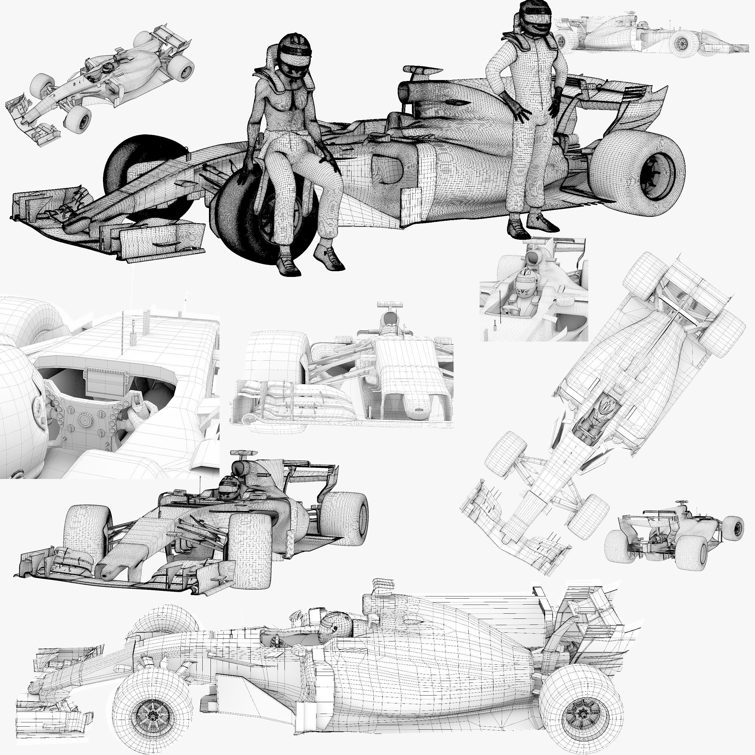 Williams FW40 Low-poly 3D model_9