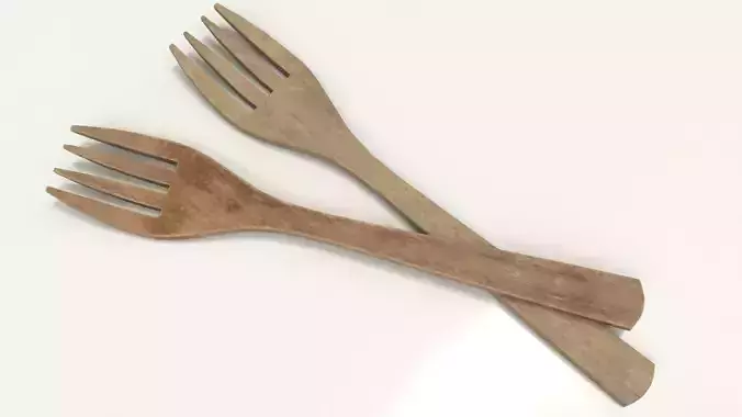 Wooden Fork Low-poly 3D model Wooden Fork Low-poly 3D model
