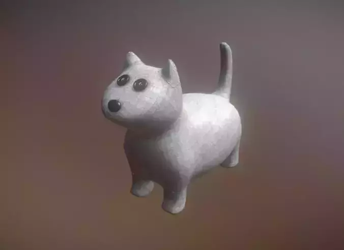 Game Ready Plush Cat Toy Low-Poly Low-poly 3D model