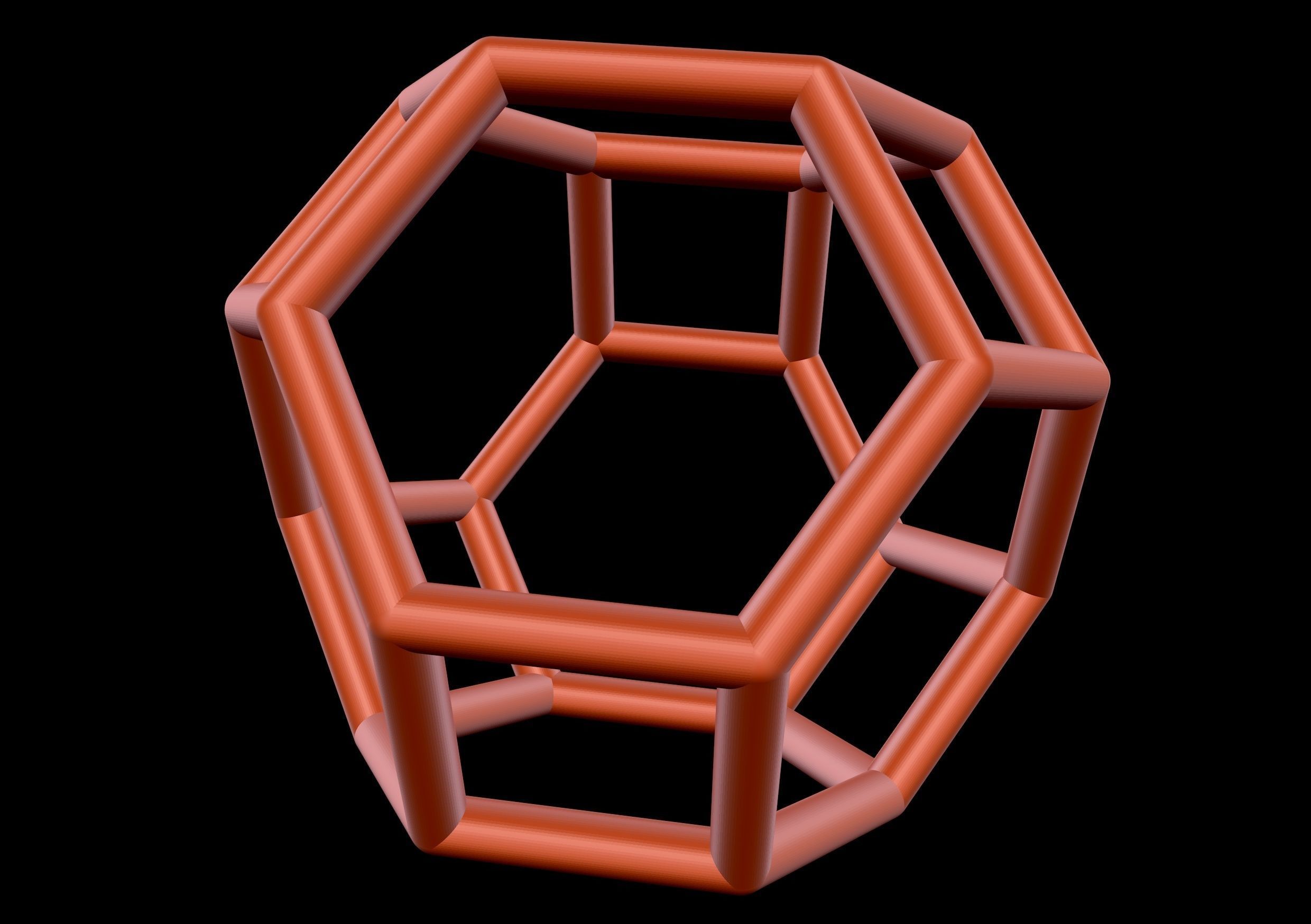 049 Mathart-Archimedean Solids-Truncated Octahedron 01-10cm 3D print model_2