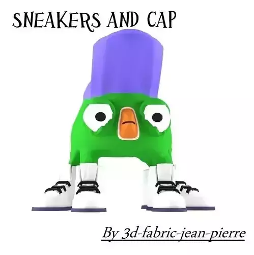 Big sneakers and cap 3D print model