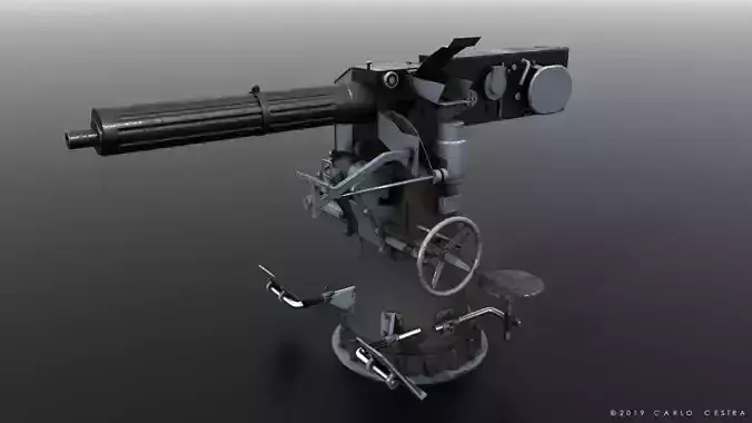 40mm Vickers-Terni Low-poly 3D model