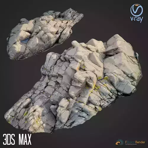 3d scanned rock cliff F