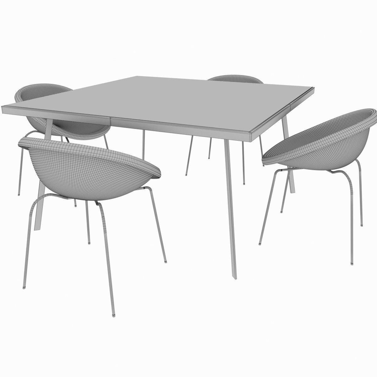 Dining set of classic Italian design 3D model_5