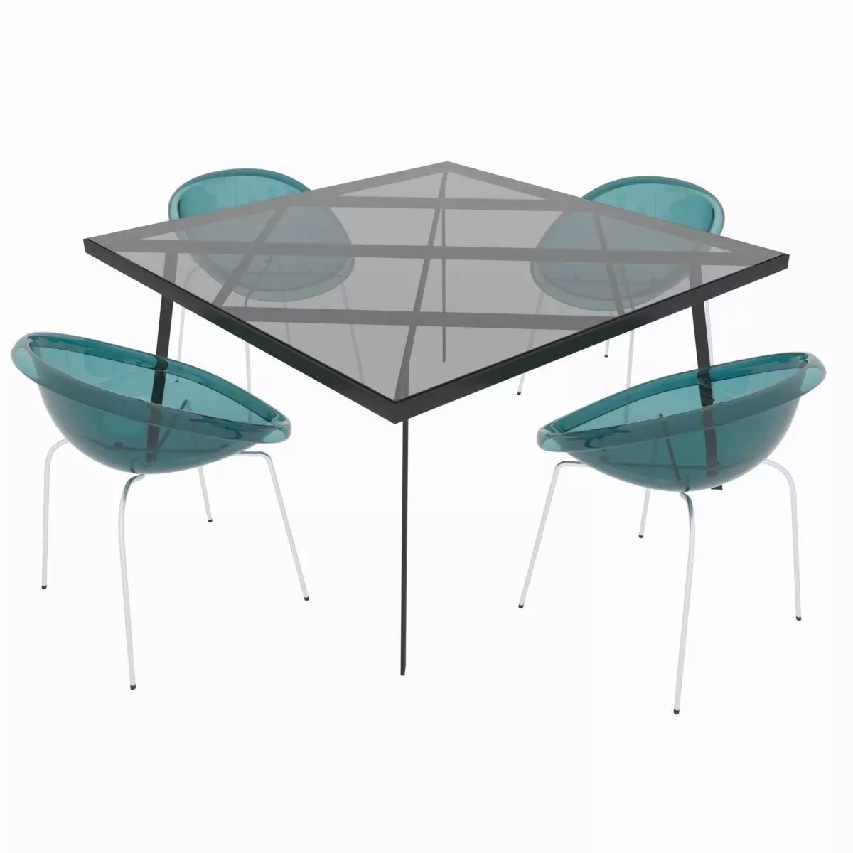 Dining set of classic Italian design 3D model_0