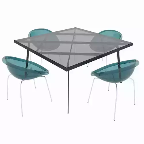 Dining set of classic Italian design 3D model