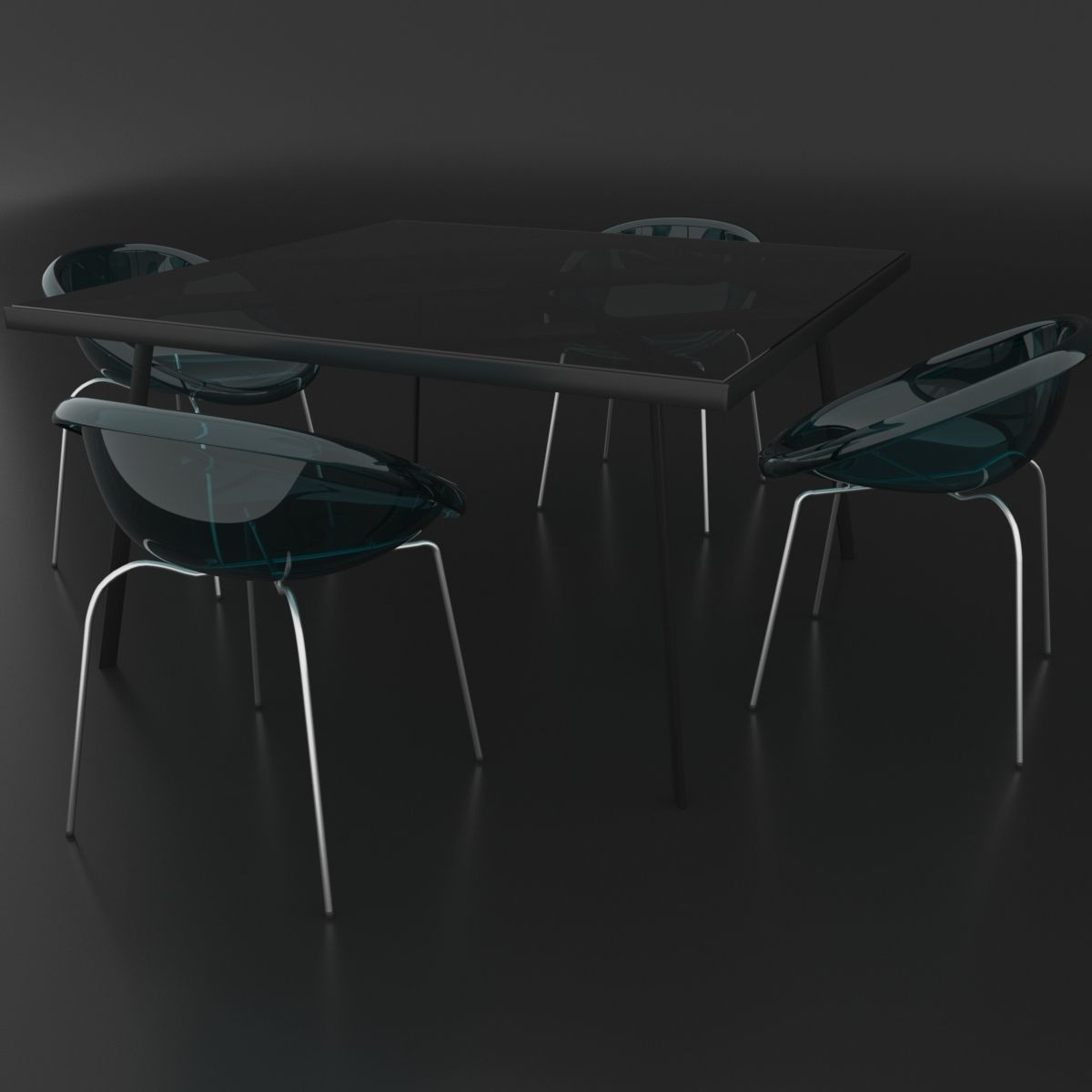 Dining set of classic Italian design 3D model_2