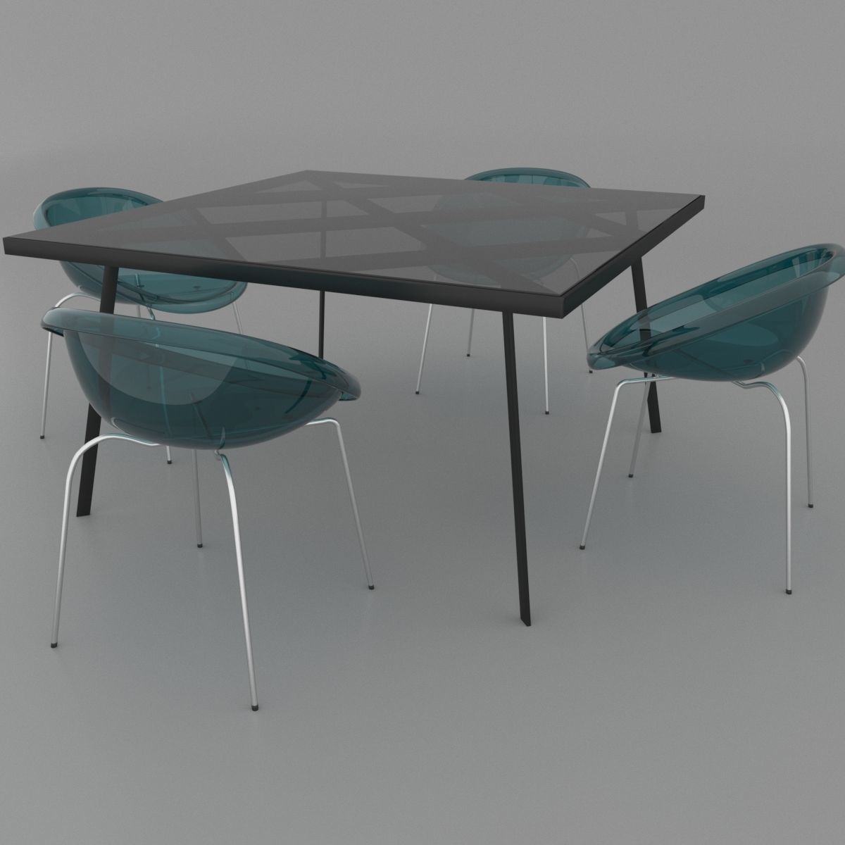 Dining set of classic Italian design 3D model_1