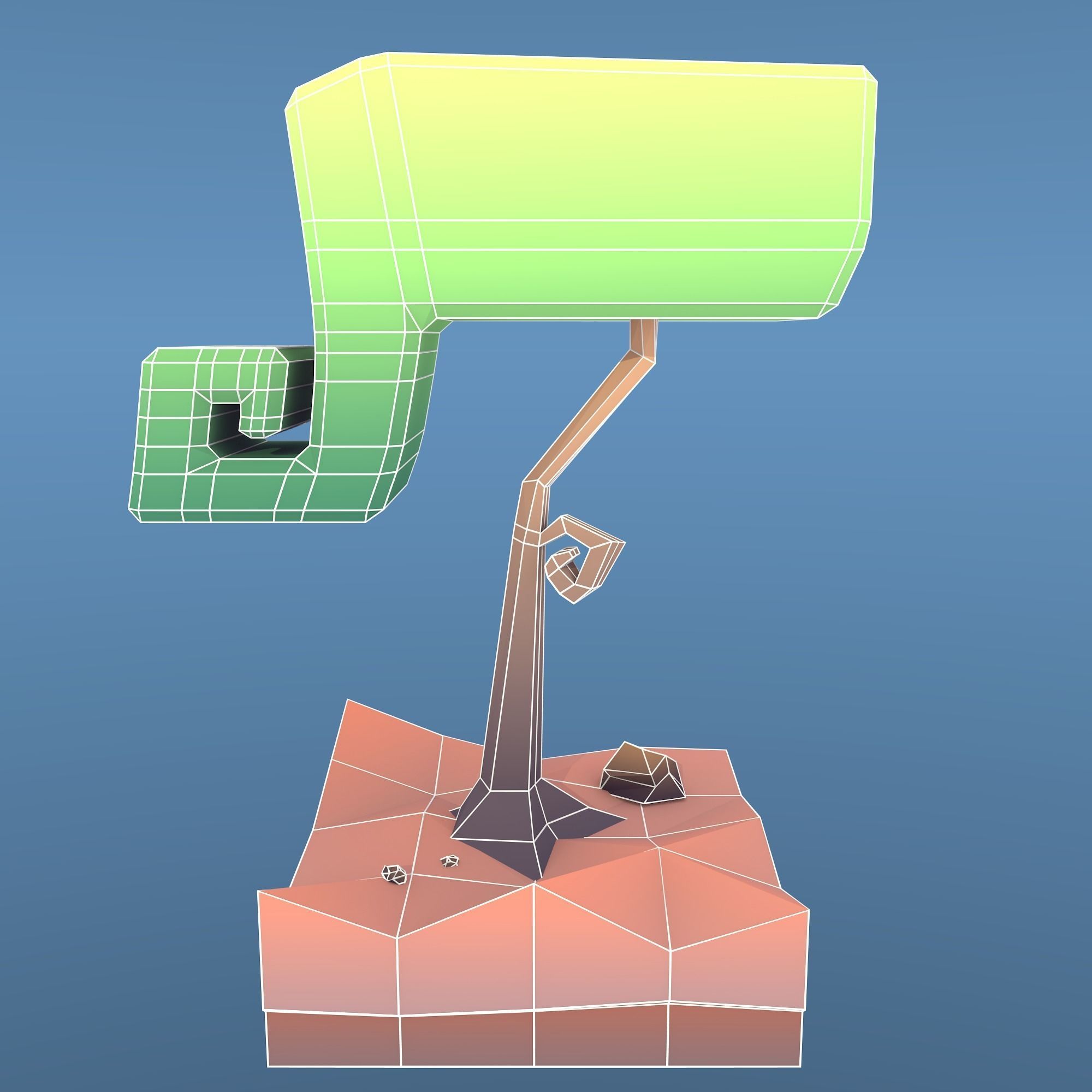 Low Poly Tree - Swirly Tree Low-poly 3D model_4