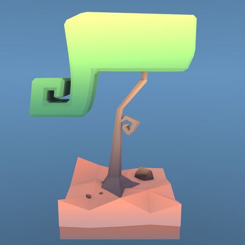 Low Poly Tree - Swirly Tree Low-poly 3D model