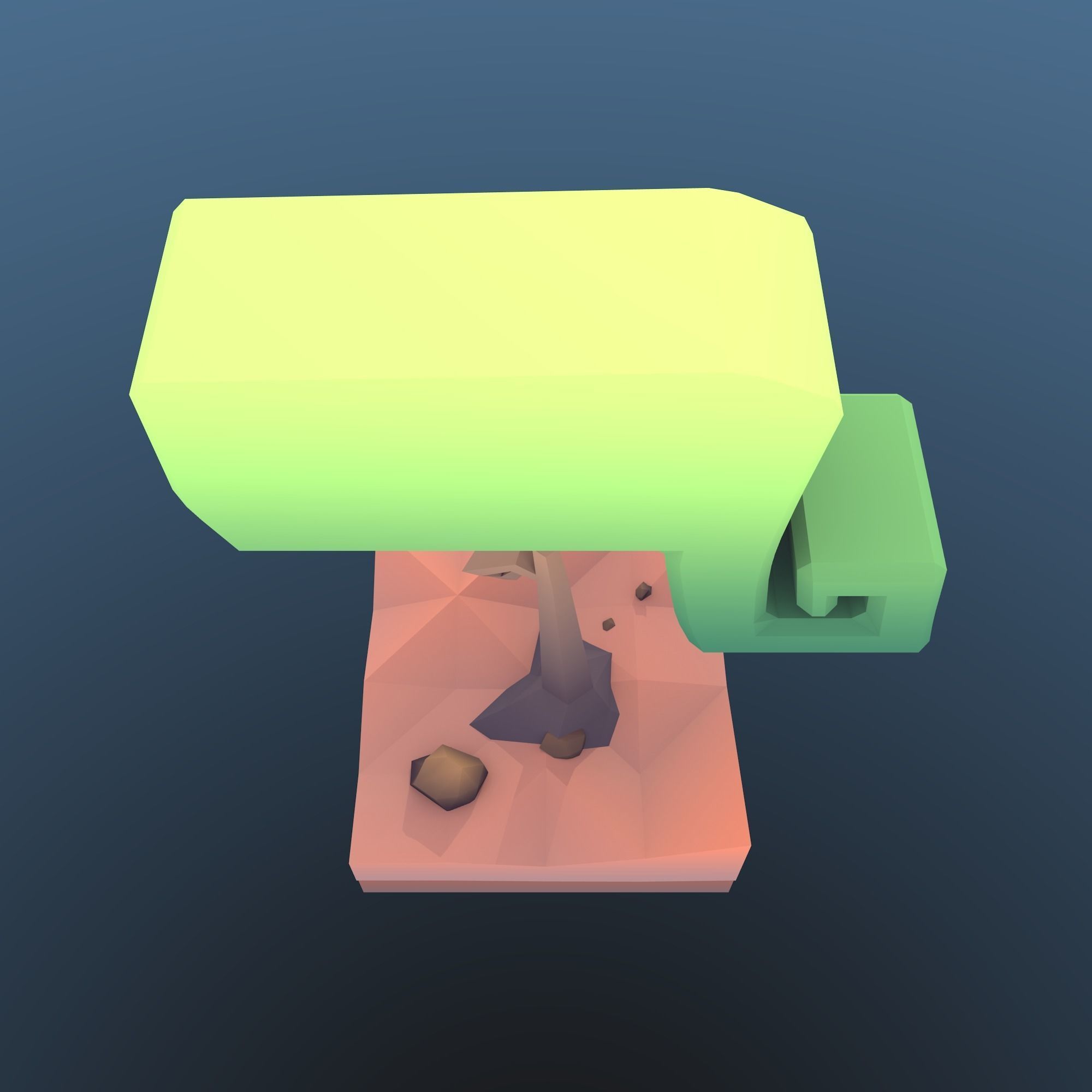 Low Poly Tree - Swirly Tree Low-poly 3D model_3