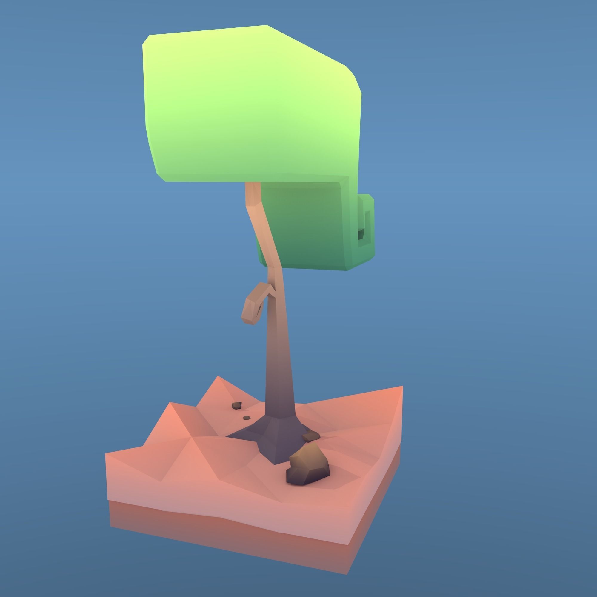 Low Poly Tree - Swirly Tree Low-poly 3D model_2