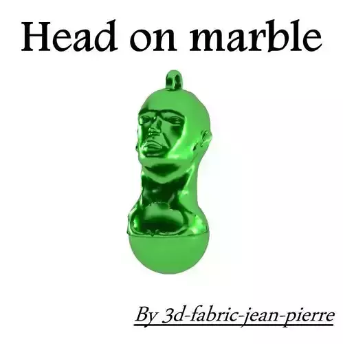 head on a marble 3D print model