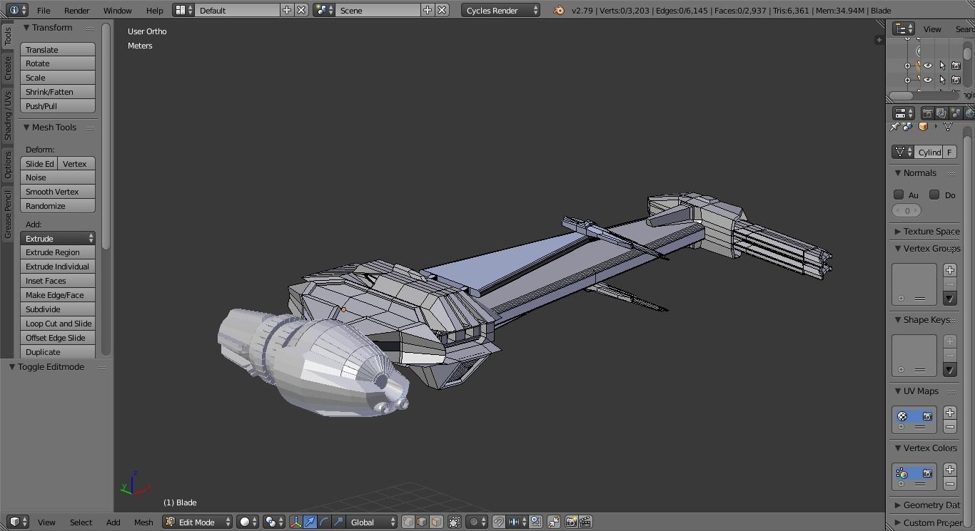 Blade Wing Like Concept Low-poly 3D model_1