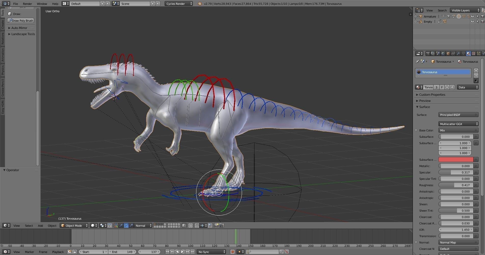 Torvosaurus t - rex Low-poly 3D model_7
