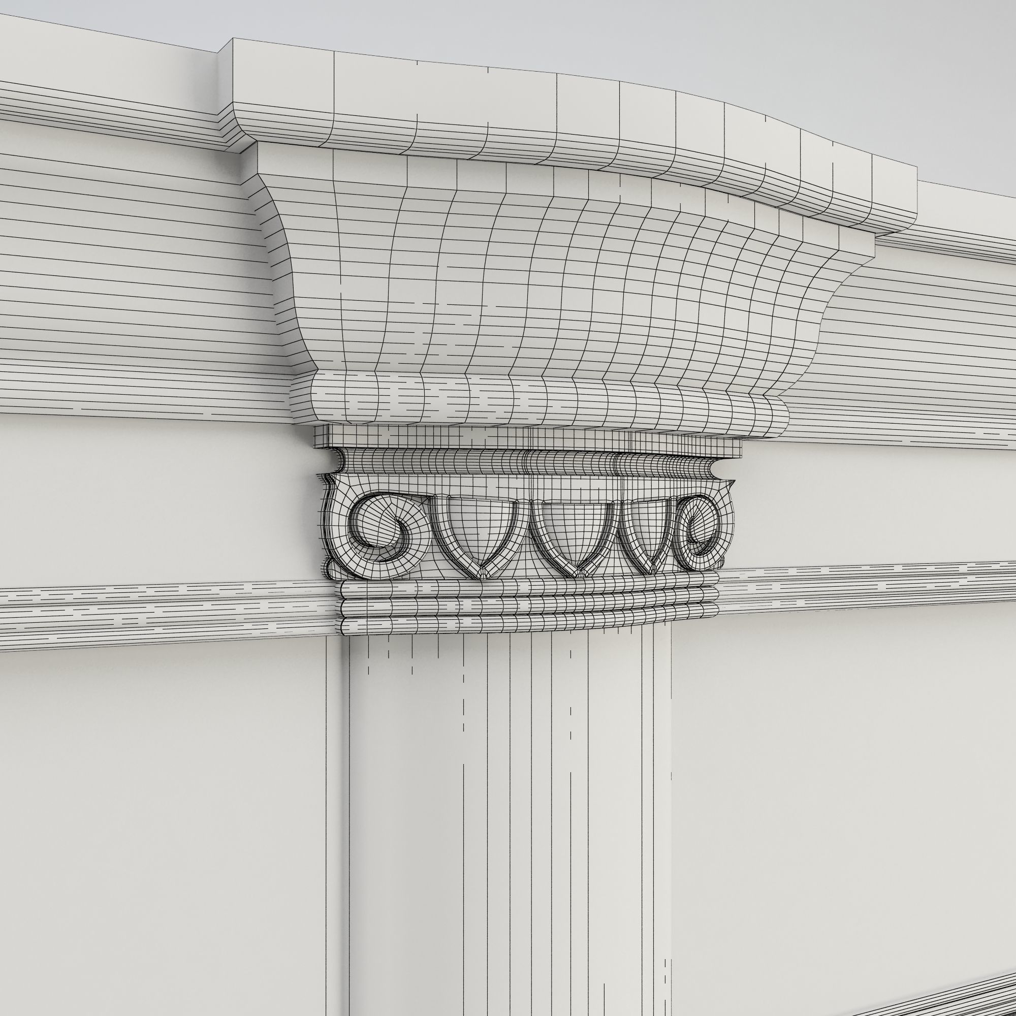 Furniture collection set of wooden office 3D model