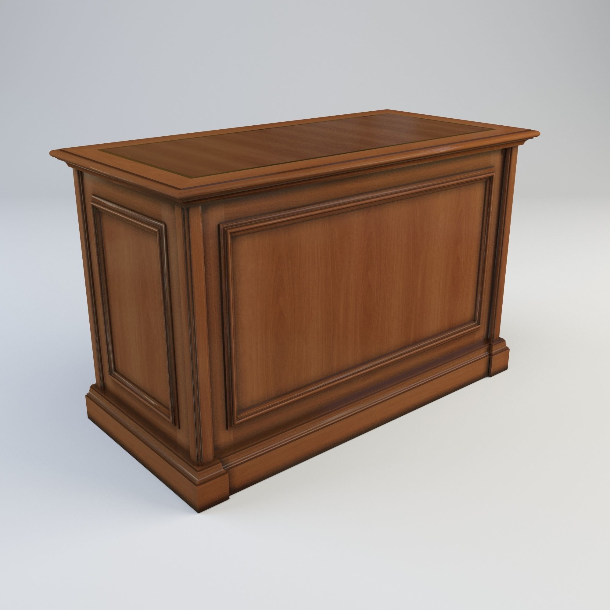 Furniture collection set of wooden office 3D model_10