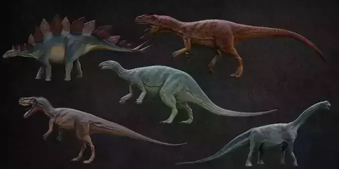 Jurassic Pack Low-poly 3D model