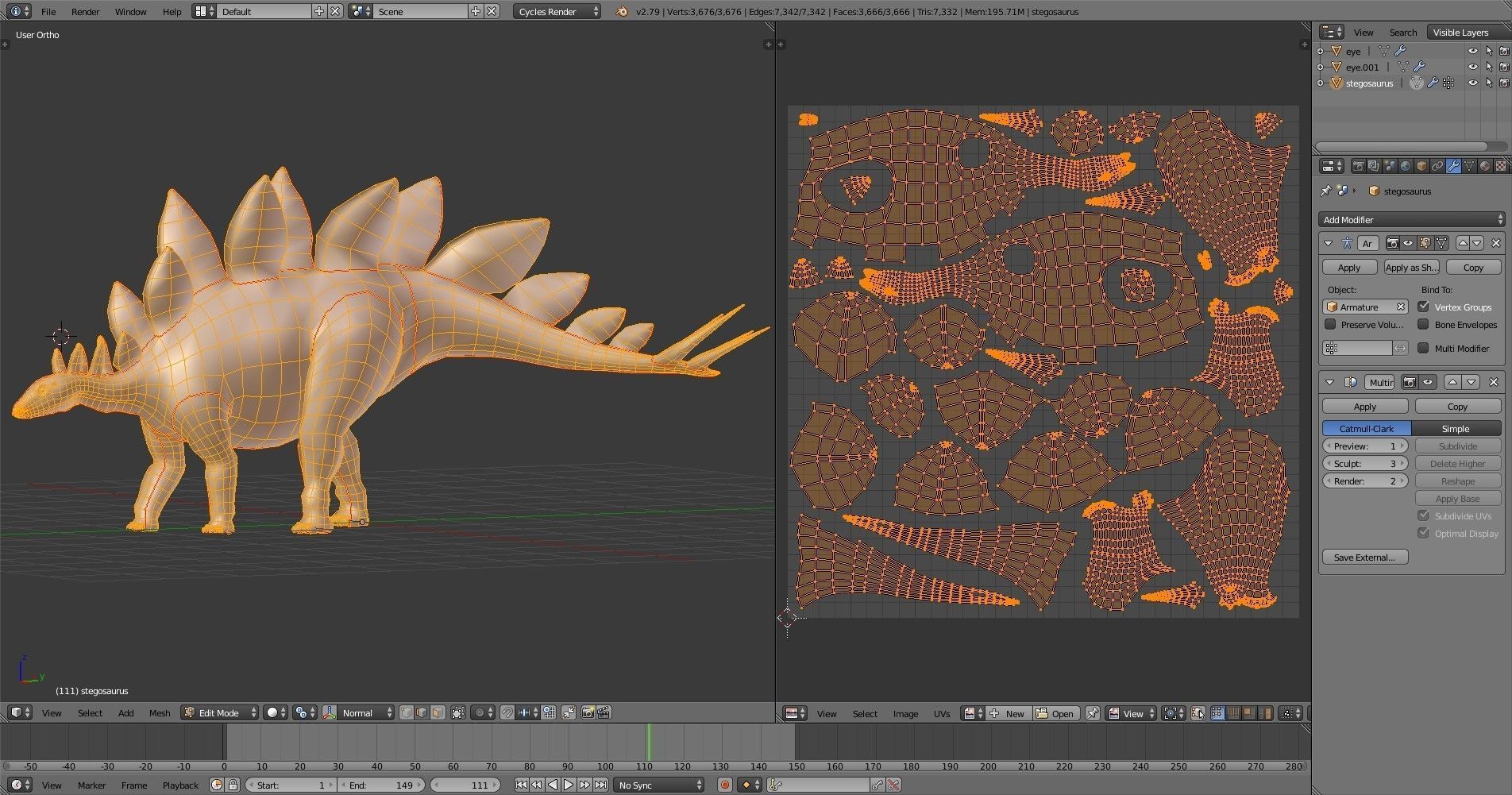 Jurassic Pack Low-poly 3D model_25