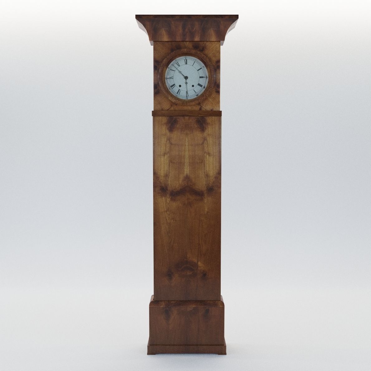 Biedermeier long case clock - North Germany 1820 3D model_1