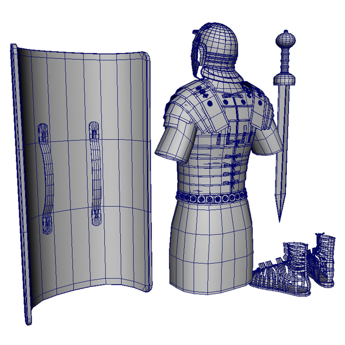 Roman Legionnaire Armor 3D model_3