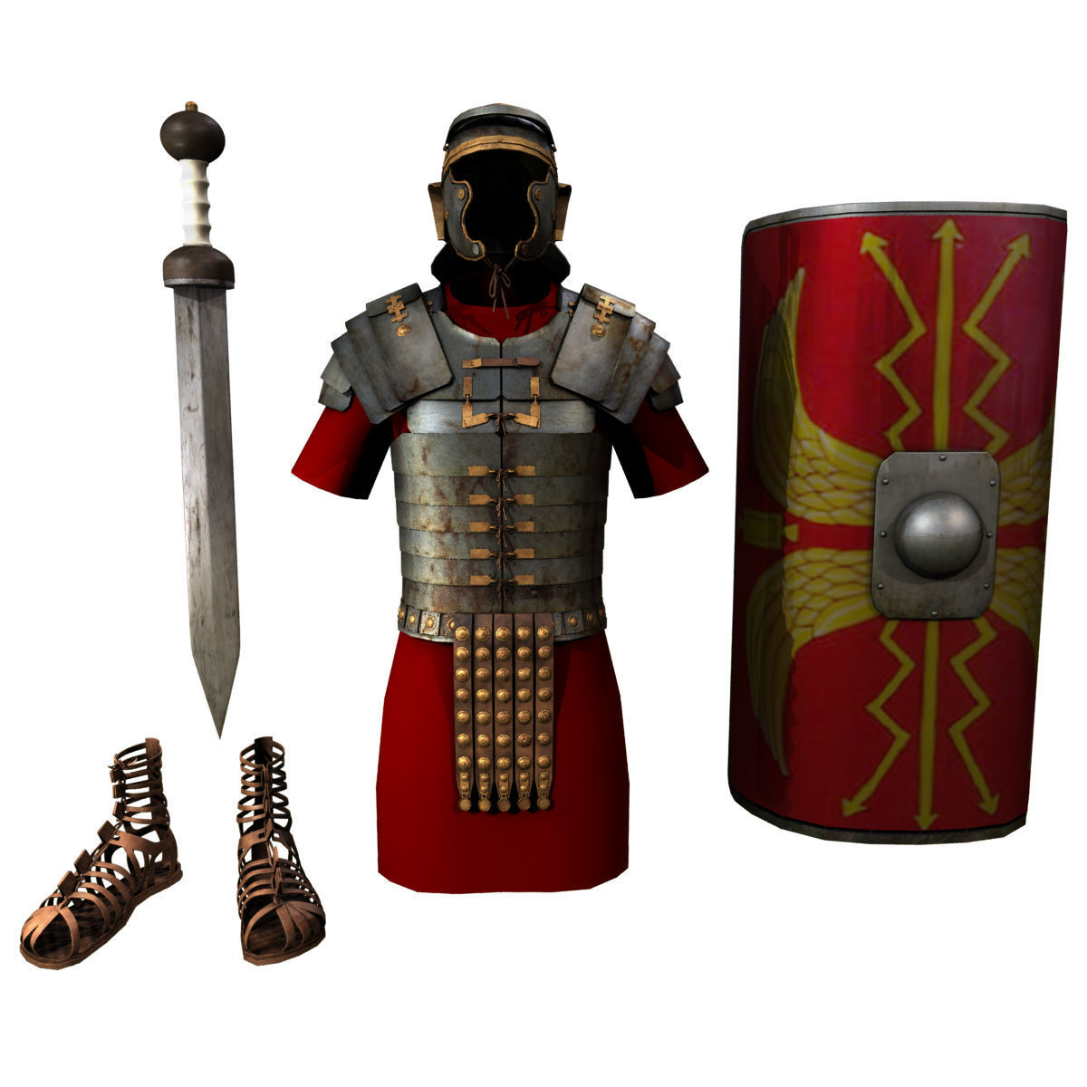 Roman Legionnaire Armor 3D model_4