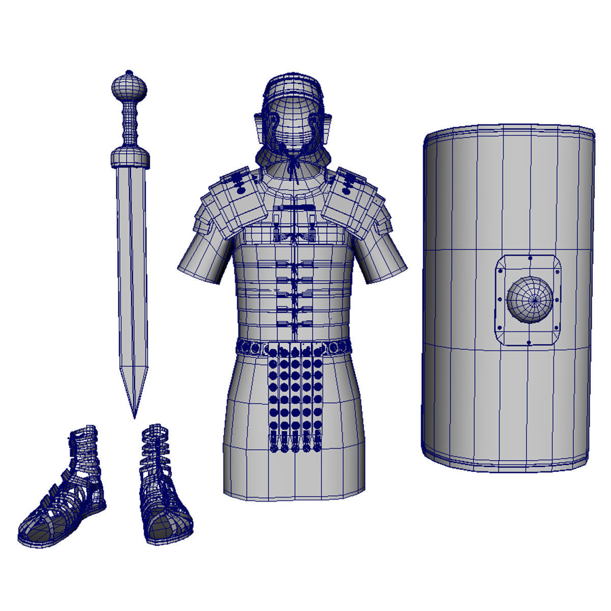Roman Legionnaire Armor 3D model_5