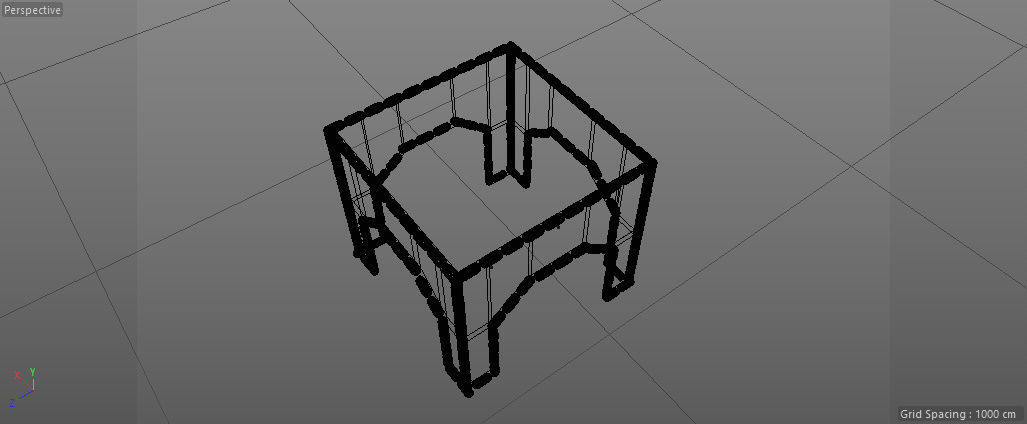 Bedroom stool Low-poly 3D model_6