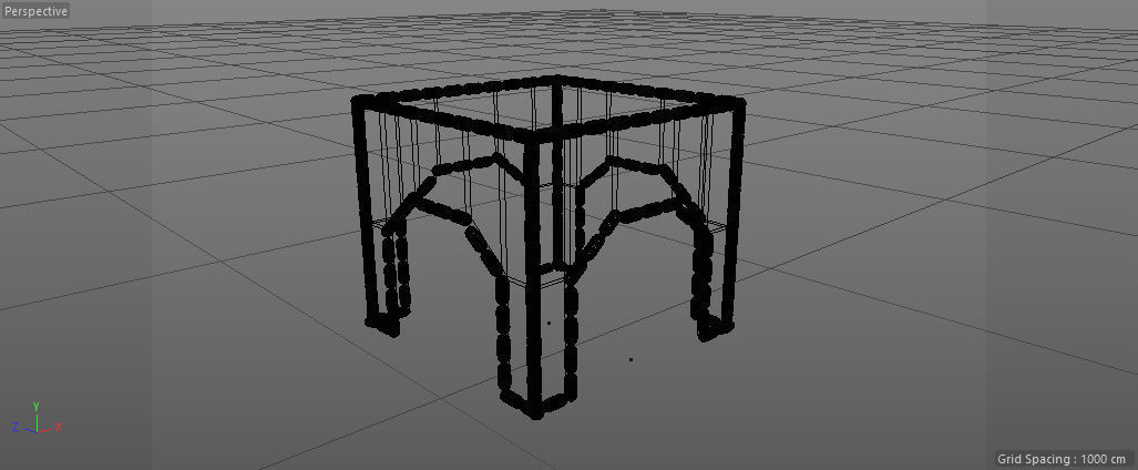 Bedroom stool Low-poly 3D model_5