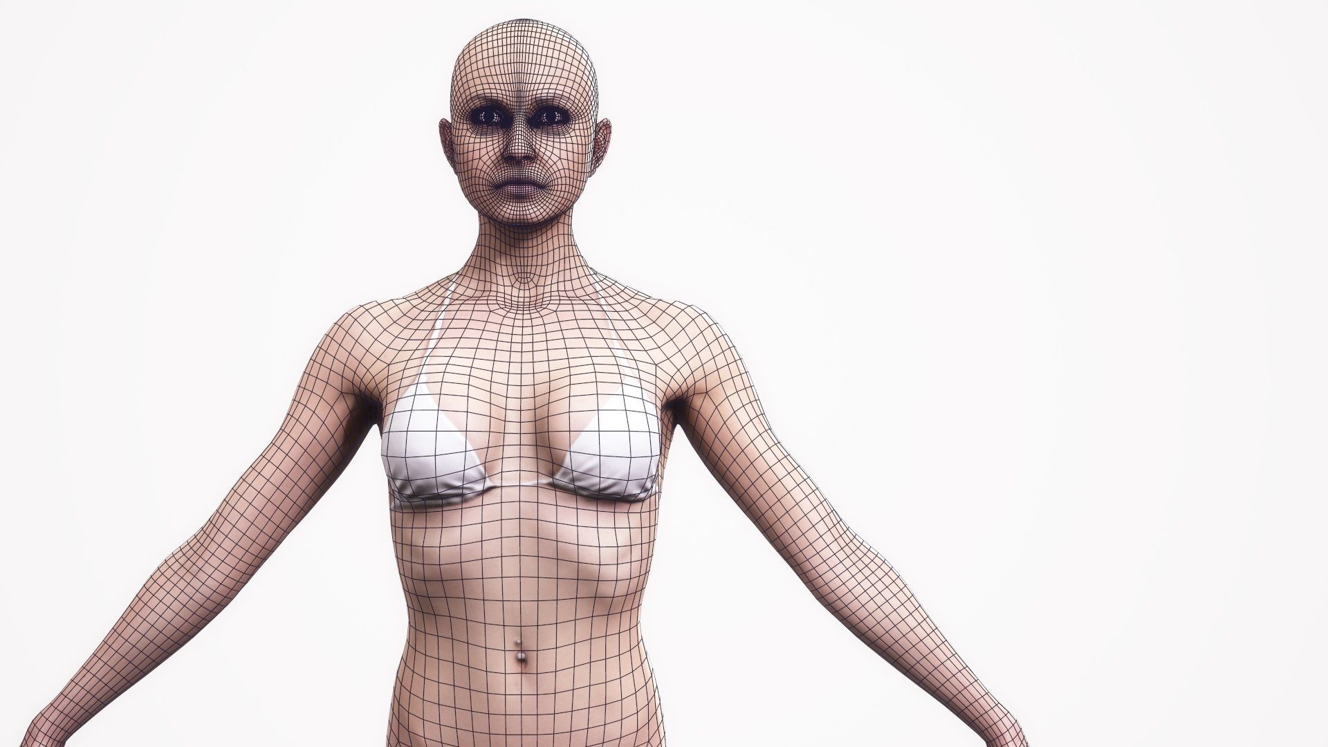 Human Woman Scan - 193F Low-poly 3D model_3