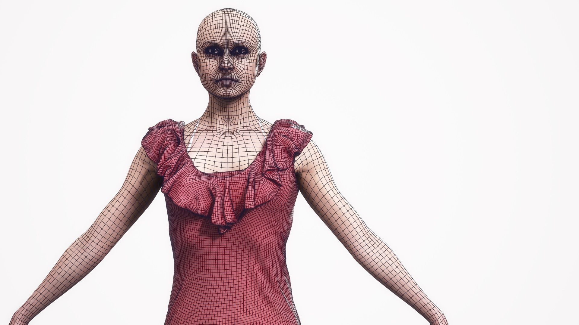 Human Woman Scan - 193F Low-poly 3D model_6