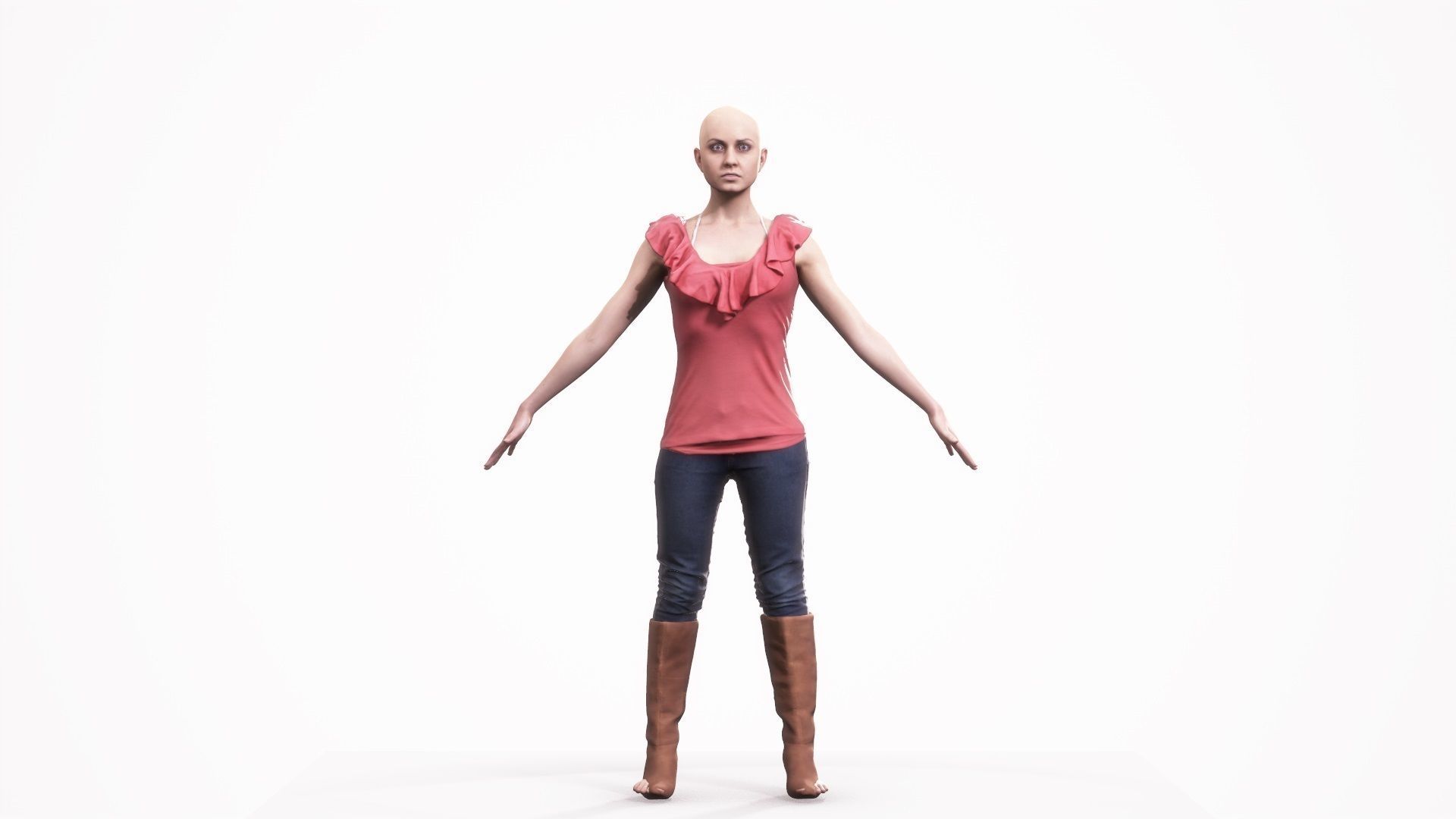 Human Woman Scan - 193F Low-poly 3D model_2