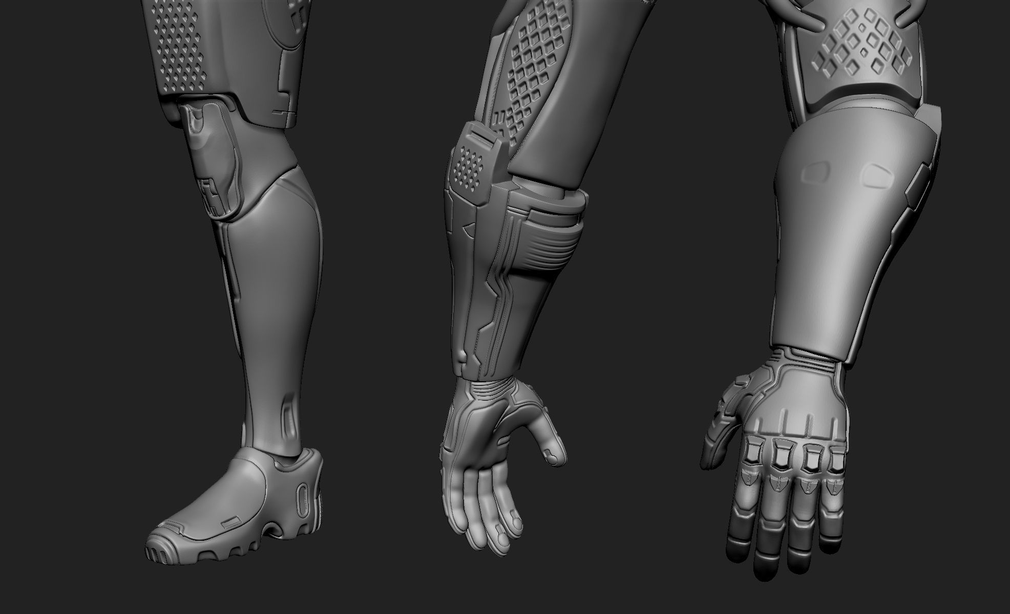 Sci-Fi Armor 10 Sculpt 3D model_7
