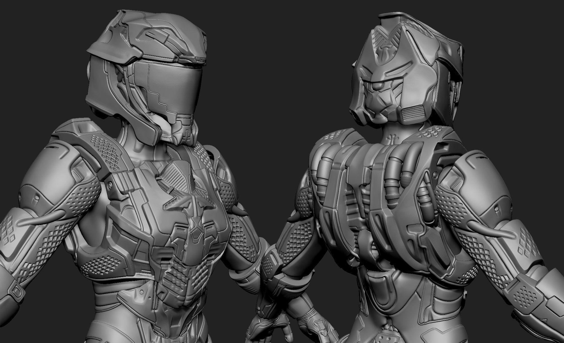 Sci-Fi Armor 10 Sculpt 3D model_4