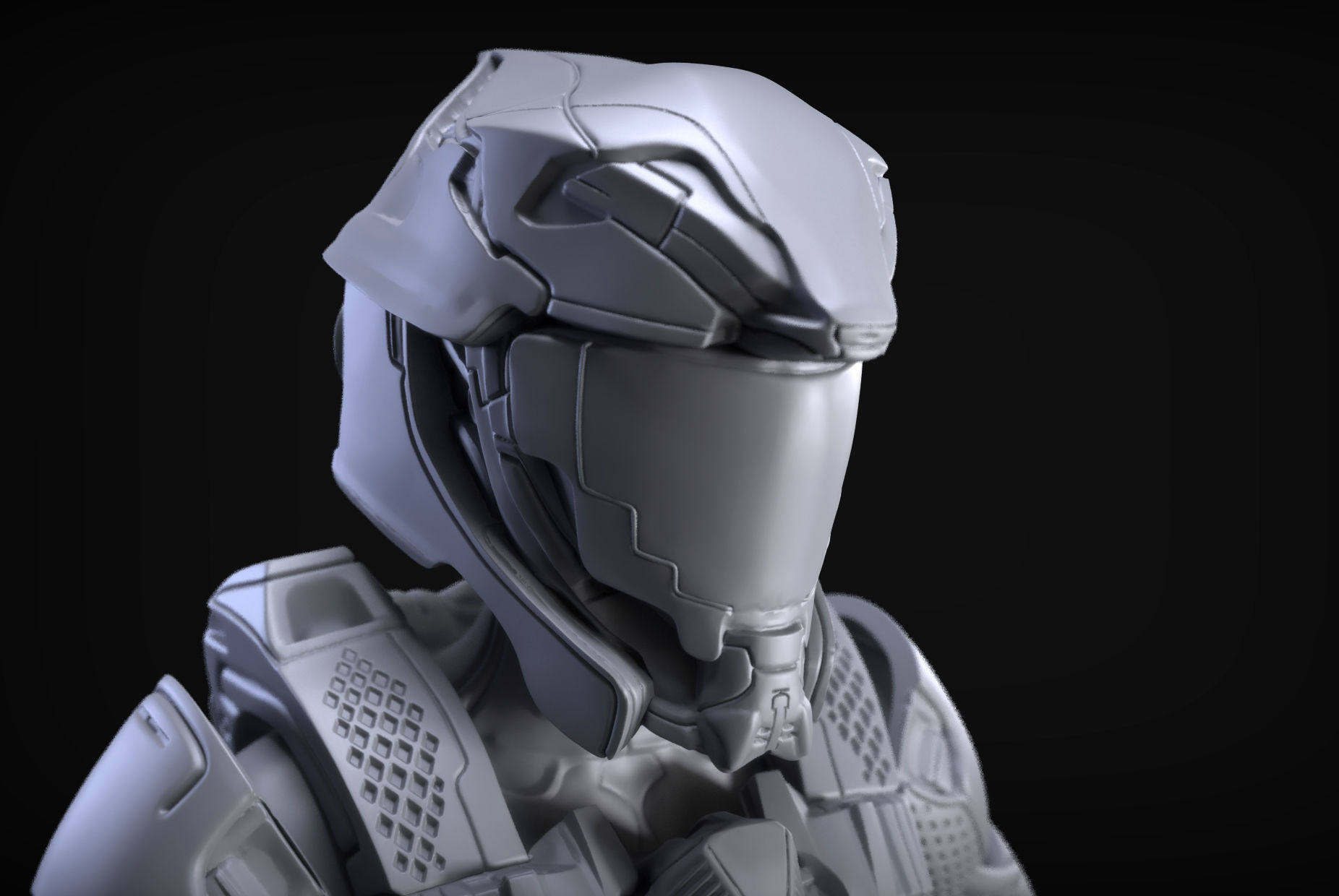 Sci-Fi Armor 10 Sculpt 3D model_3